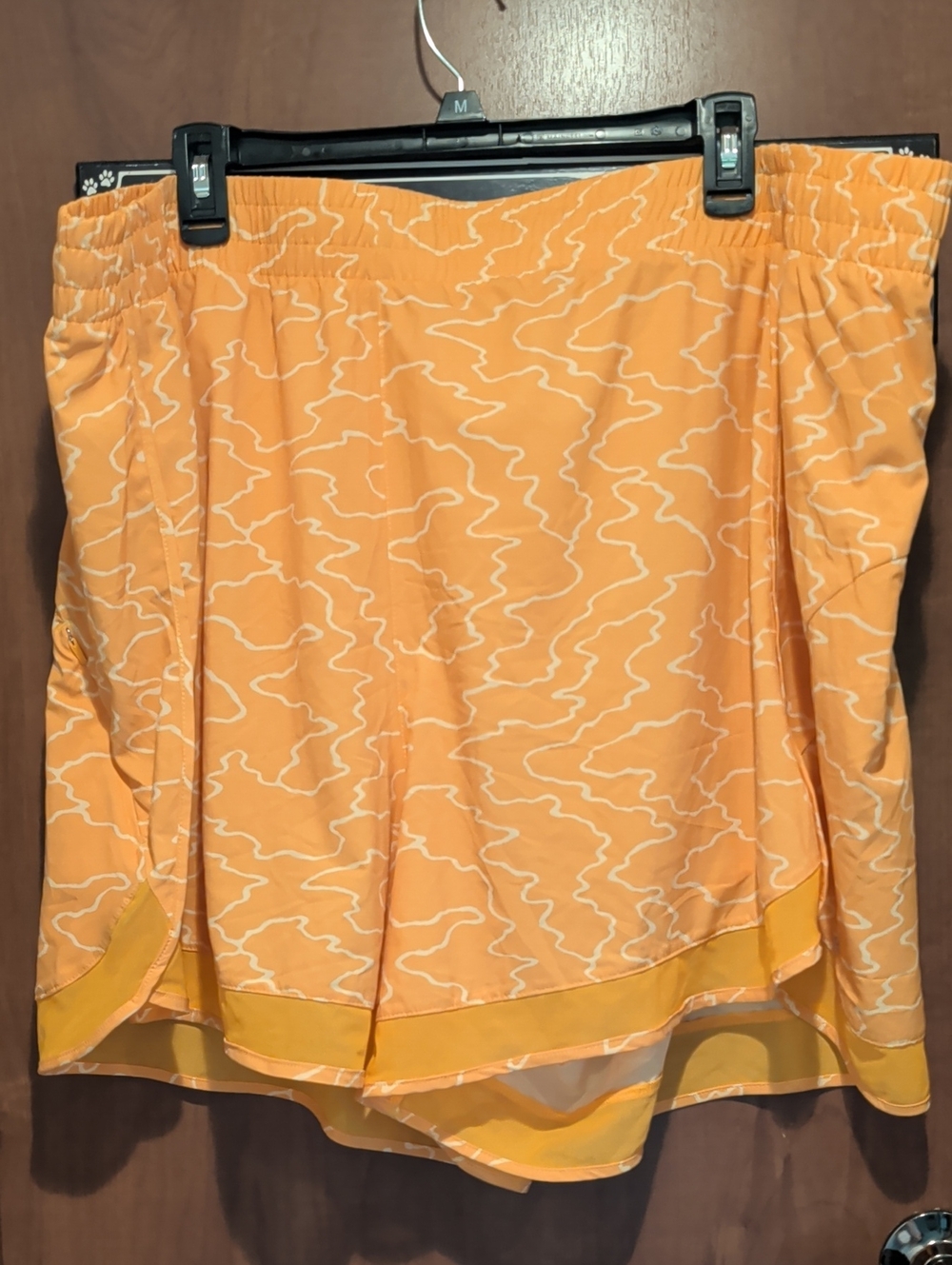 Athleta Yellow Patterned Athletic Shorts
